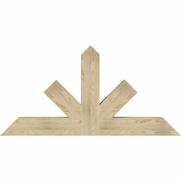 Ekena Millwork Saratoga Rough Sawn Timber Gable Bracket, Douglas Fir, 60"W x 30"H x 6"D x 6"F, 12/12 Pitch GBW060X30X0606SAR00RDF - main